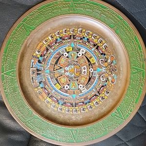 Vintage copper painted ART DECO, " CUAUHXICALLI " Painted